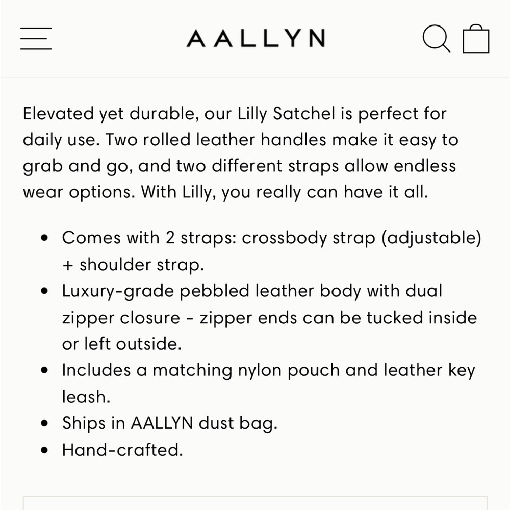 AALLYN Lilly satchel in biscotti. - Picture 8 of 9